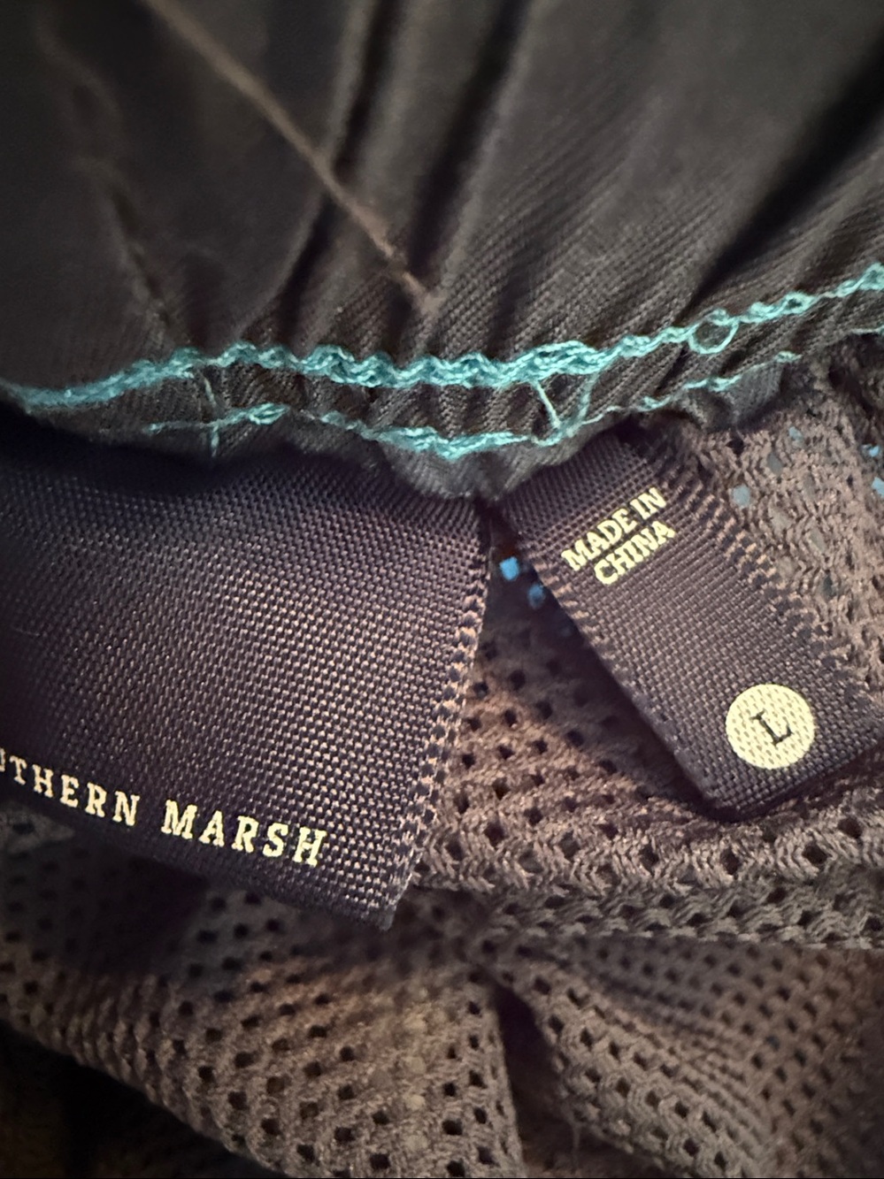 Southern Marsh Light Blue Topographic-Print Swim Trunks - Picture 3 of 4